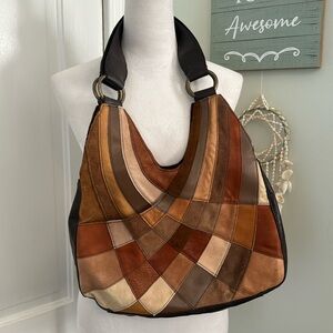 Wilson’s Leather patchwork leather & suede VINTAGE purse